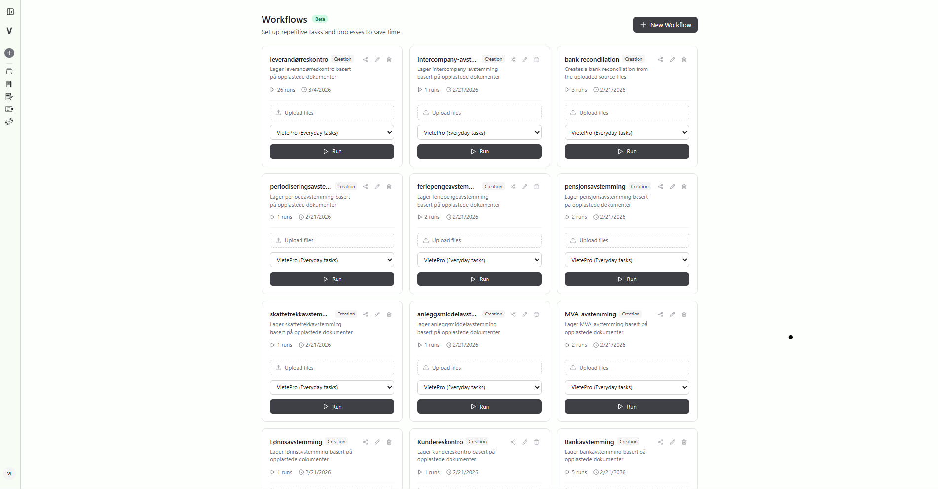 Avstemming i Viete — automatisert avstemming i Excel