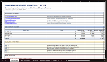 Debt Payoff Calculator - Excel AI Budget & Finance Template Preview